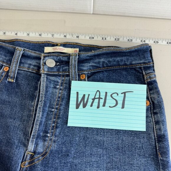 Levi's Distressed Wedgie Straight Medium Wash Jeans Size 28 - Picture 13 of 16